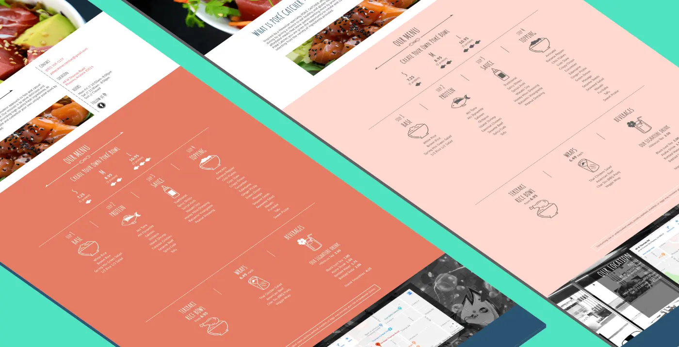 Pok&eacute; Catcher menu color comps