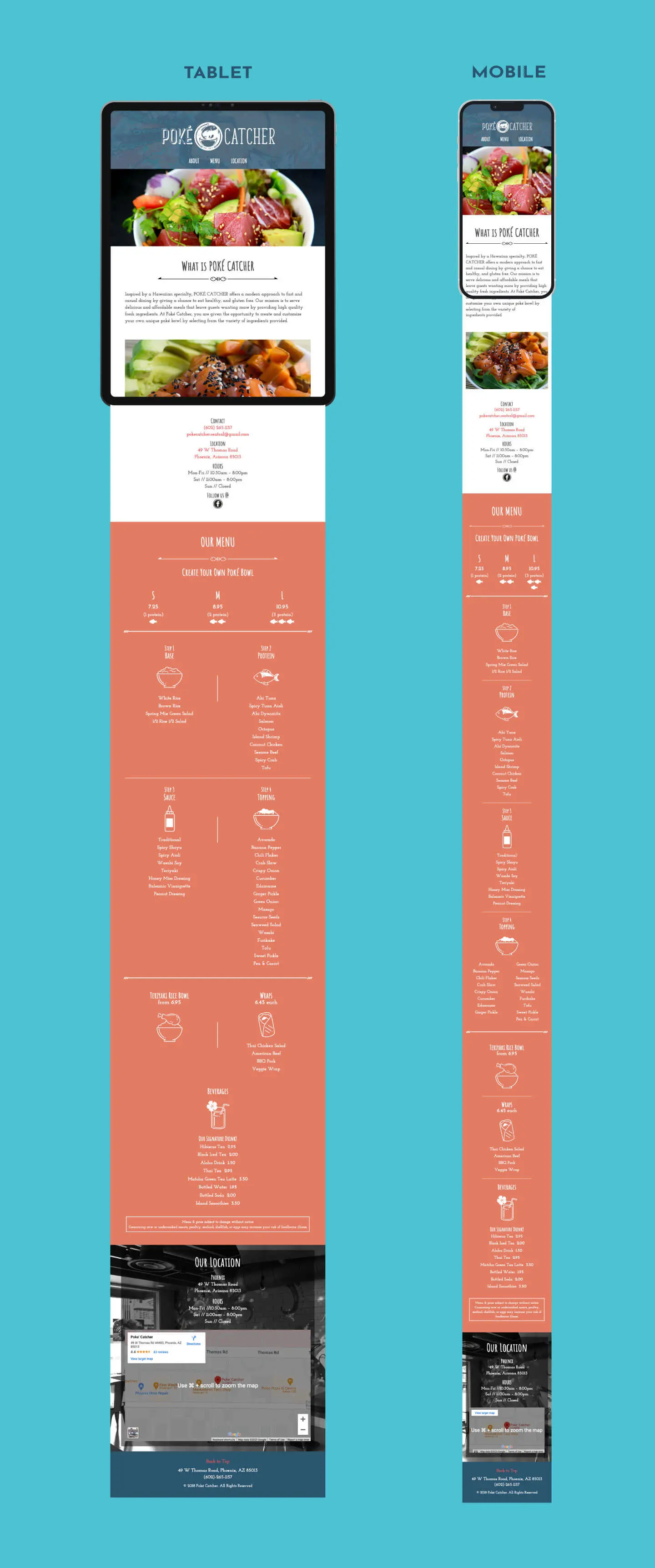 Pok&eacute; Catcher tablet and mobile view